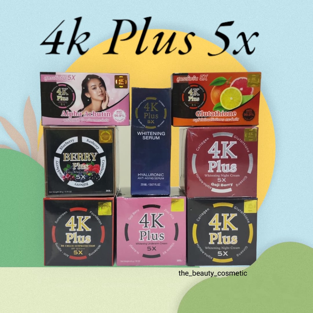 [READY STOCK] 4K Plus 5X Whitening Night Cream | Underarm Cream | Day Cream | BB Cream | Goji Berry | Berry Plus Thailand The Beauty Cosmetic