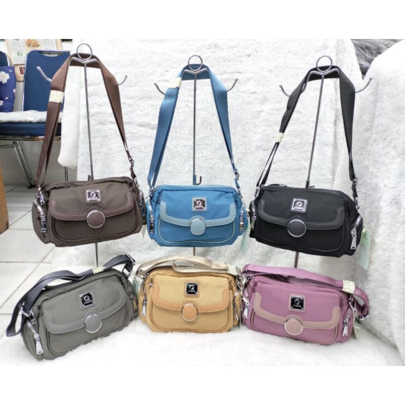 Tas Junfa 2124-512 Tas Slempang Junfa Bahan Kanvas Halus Tas Selempang Wanita  Import Tas Junfa Kanv