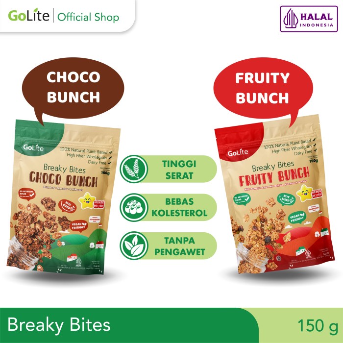 

✨PROMO✨ -GoLite Breaky Bites Bunch 150g (Vegan Friendly) - Choco Bunch