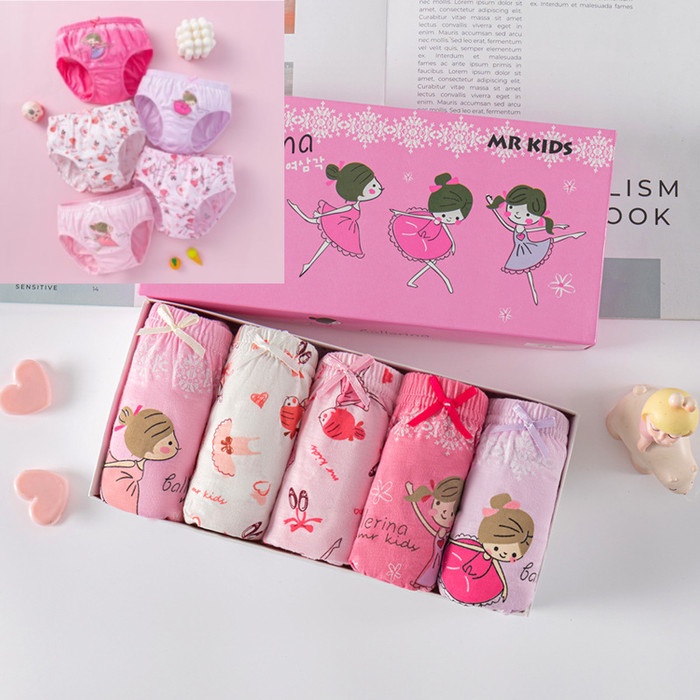 Celana Dalam Anak Perempuan Cewek CD Sempak Kolor Pakaian Dalam Katun - ST0082P, XL - SIZE 85