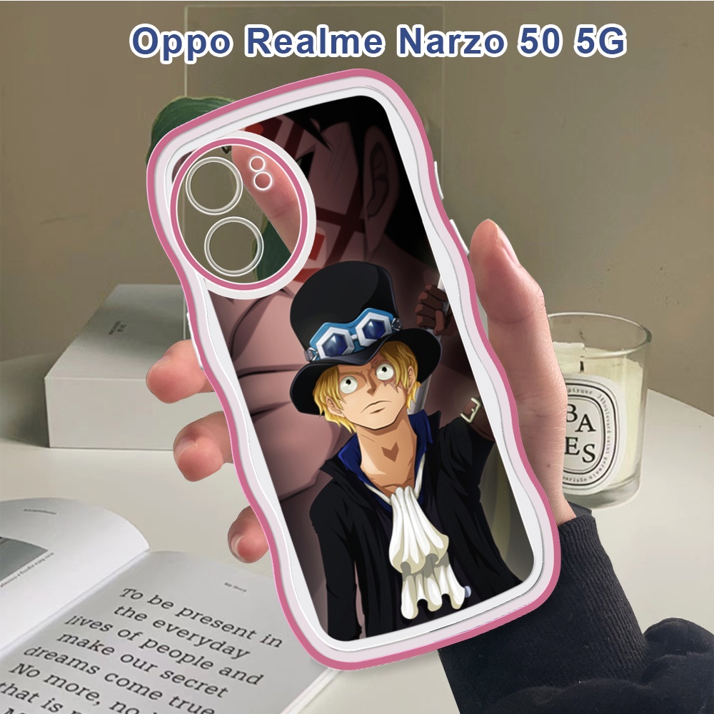 (Wave Case) Untuk Realme Narzo 50 5G Realme 50A Prime 50i Casing Cartoon One Piece Cover Shockproof 