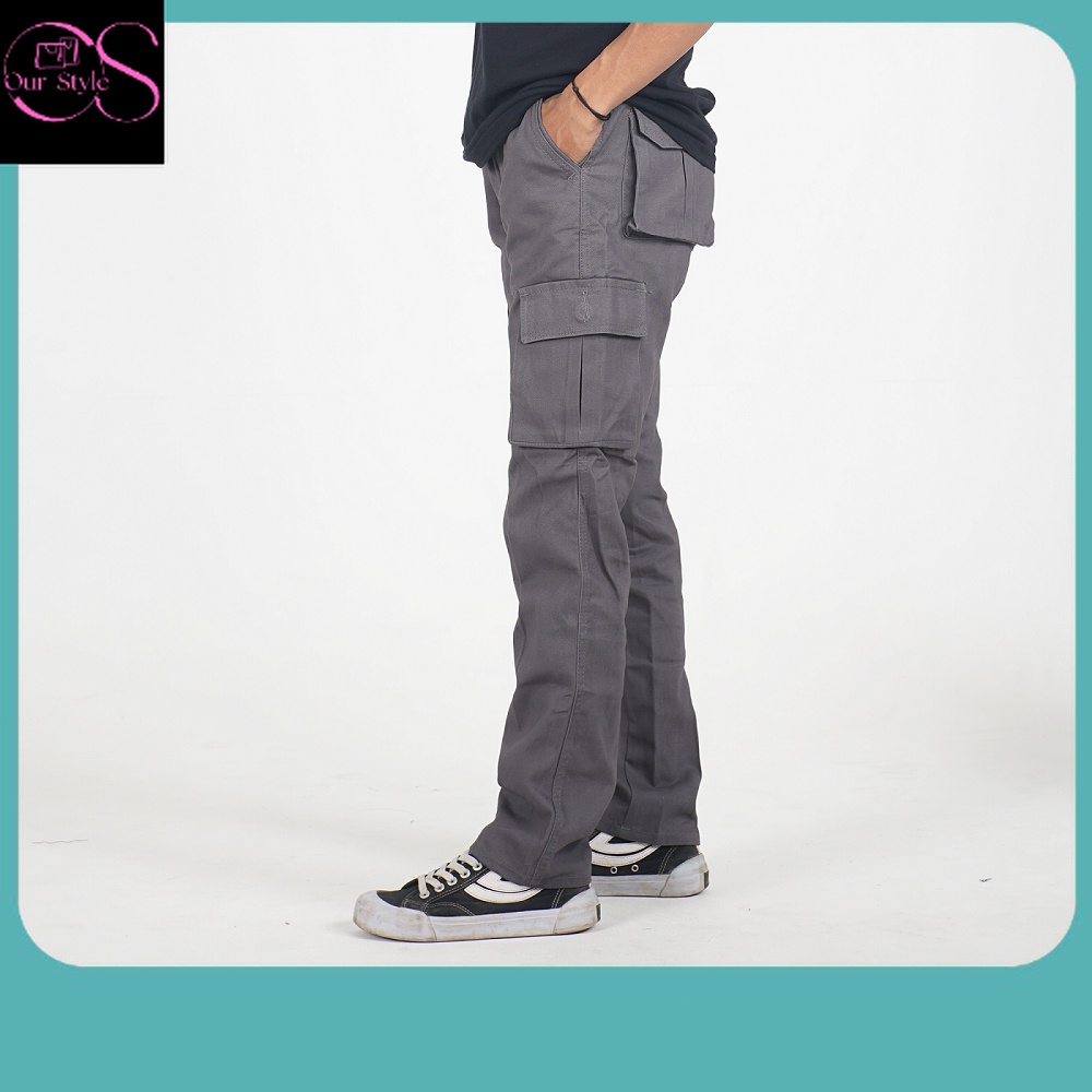 Celana Cargo Kekinian / BAPIN Long Cargo Pants Grey