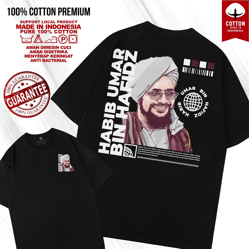 Kaos Dakwah Islam HABIB UMAR Kaos Santri Sholawat Kaos Muslim