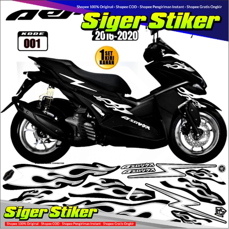 Decal Sticker Striping Variasi Aerox Old Api Aerox 155 Old 2016-2019 Aerox 155 Lama Yamaha Aerox 155