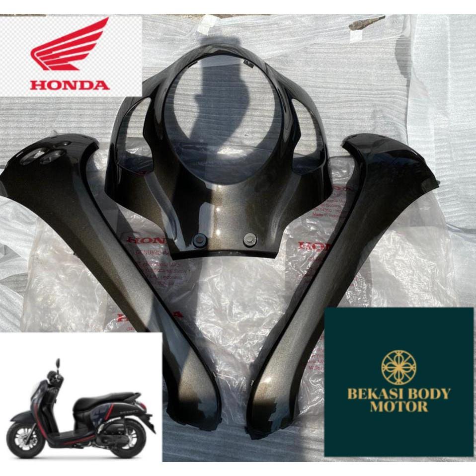 ( bisa cod ) CCOVER TAMENG BODY BODI DEPAN LAMPU SAYAP KAP DEPAN SCOOPY K2F 2021 2022 GRAY ABU ABU O