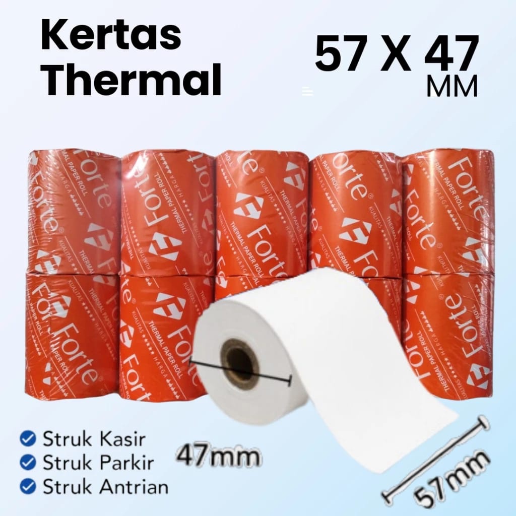 

(Harga per 100 pcs) Kertas Thermal Forte 57x47