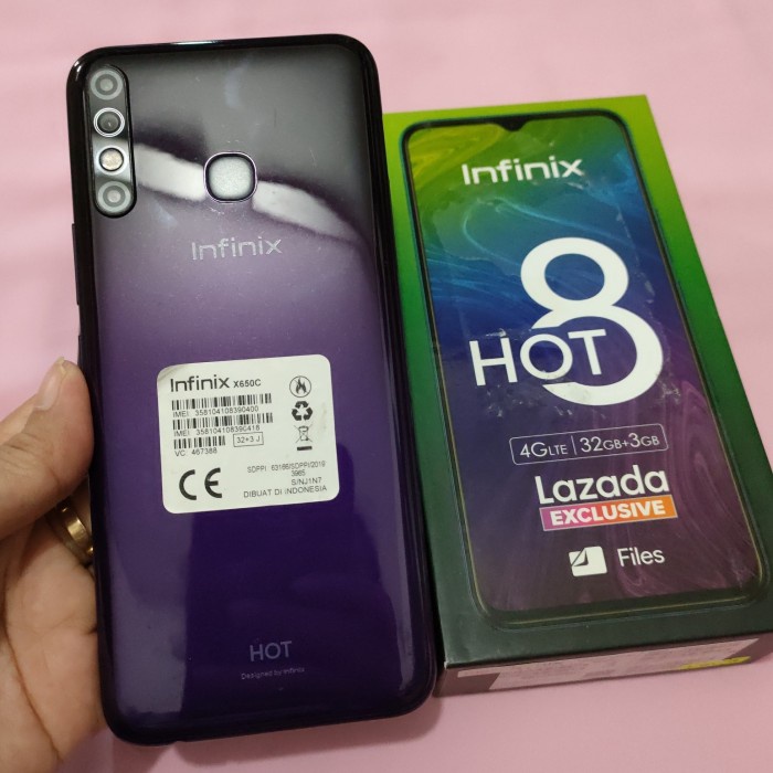 Infinix Hot 8 Ram 2/32GB | Ram 3/32GB | Ram 4/64GB Bekas Original