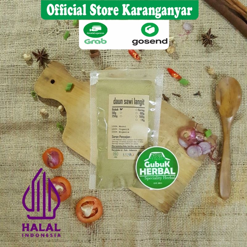 

DAUN SAWI LANGIT MUKA MANIS BUBUK 50 GRAM / Vernonia Cinerea / BUBUK HALUS / MURNI TANPA CAMPURAN
