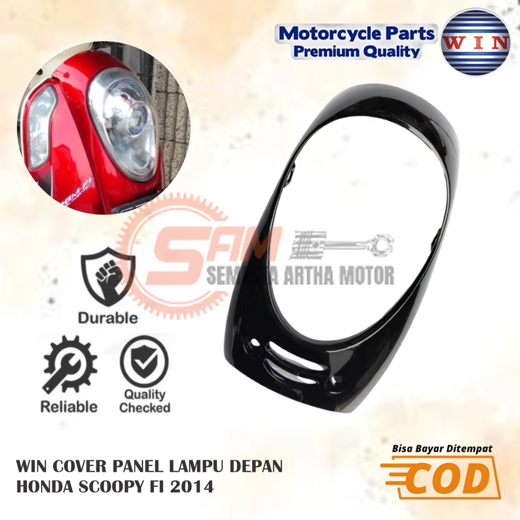 

Win Panel Depan Honda Scoopy FI 2013 Cover Lampu Hitam Front Motor Matic