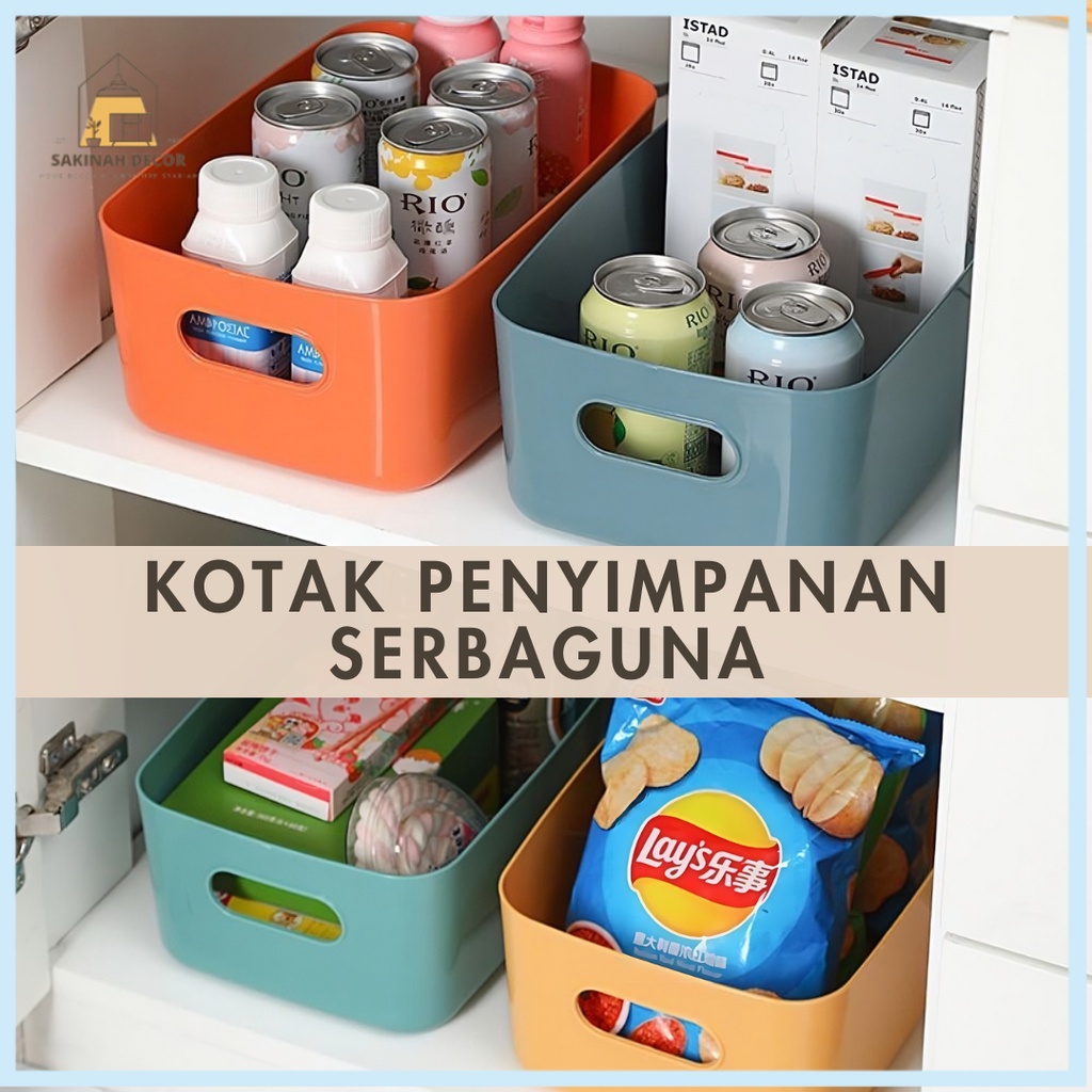 Kotak Penyimpanan Serbaguna | Keranjang Plastik Serbaguna Kapasitas Besar | Organizer Multifungsi