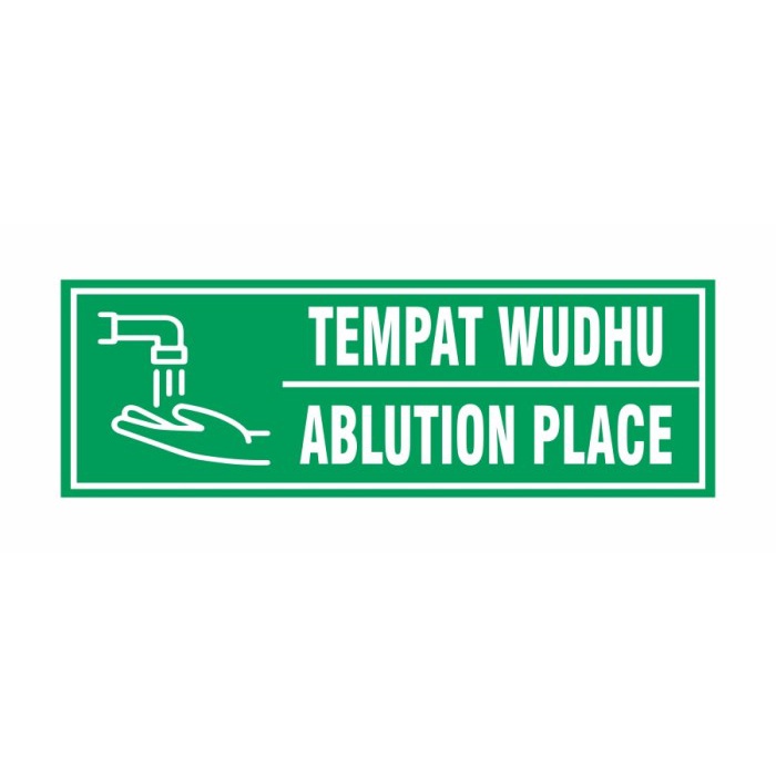 

SIGN STIKER TEMPAT WUDHU/ABLUTION PLACE Uk. 30x10 cm RAMBU K3