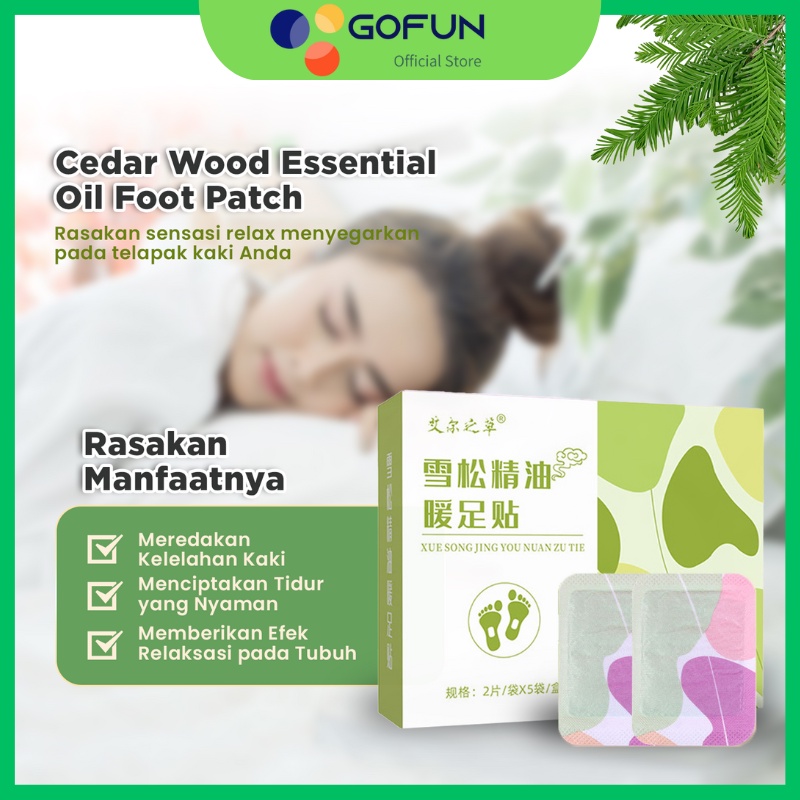 Cedar Wood Essential Oil Foot Patch / Sensasi Relax menyegarkan pada telapak kaki - Gofunshop