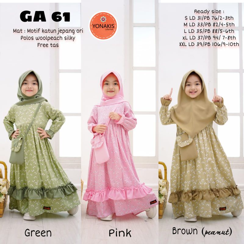 UMAYA - GAMIS ANAK BY YONAKIS ORIGINAL / set gamis anak /gamis yonakis