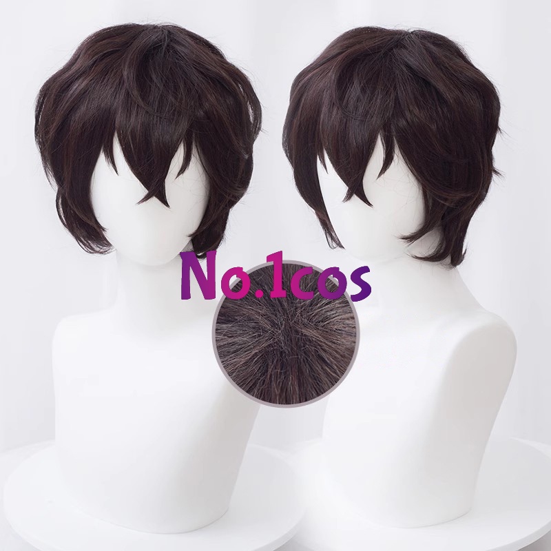 Wig Dazai Osamu Bungo Stray Dogs Cosplay 30cm Heat Resistant Synthetic Wigs