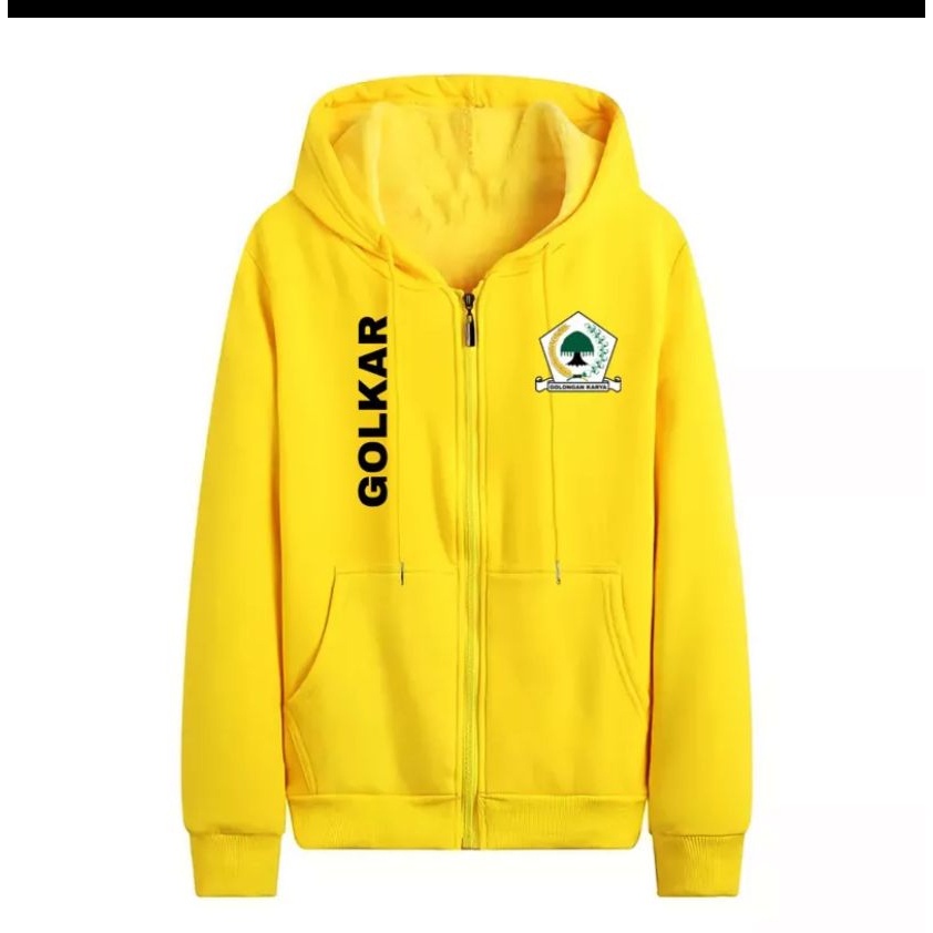 JAKET HODDIE PARTAI GOLKAR TERBARU PEMILU 2024 /JAKET GOLKAR KEREN JAKET CUSTOM SABLON/ CUSTOM SABLO
