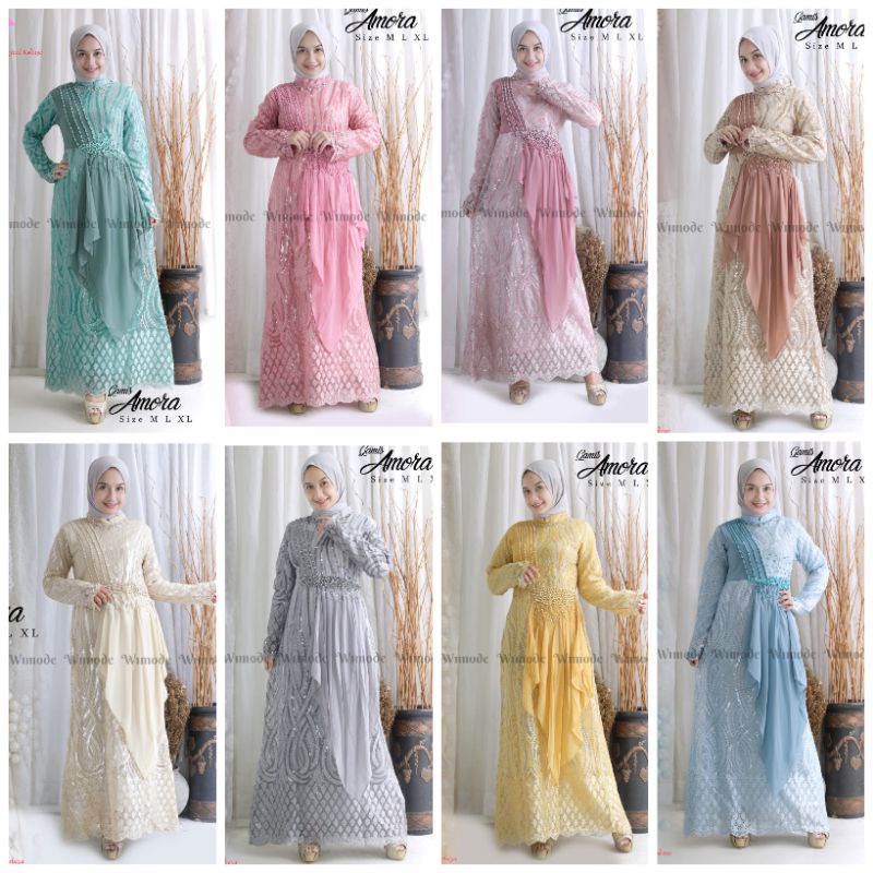 Kebaya Gamis Brokat Tulle Ameera W1/ Gamis Wisuda / Gamis Pesta/ Dress Muslim Syar'i/ Gamis Lamaran/