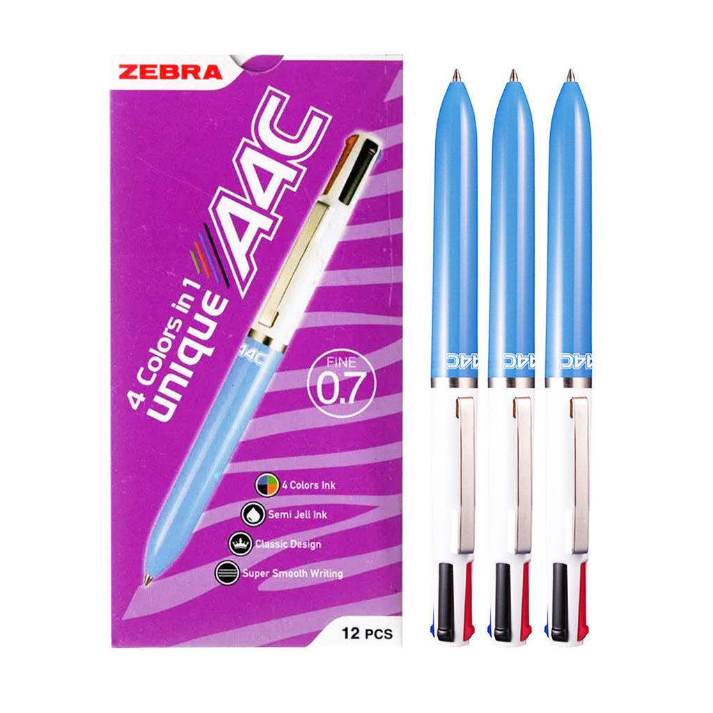 

Pulpen Murah Zebra Agatis Barrel A-4C Multifunction In 1 Ballpen 4 warna 0.7mm Pen Murah