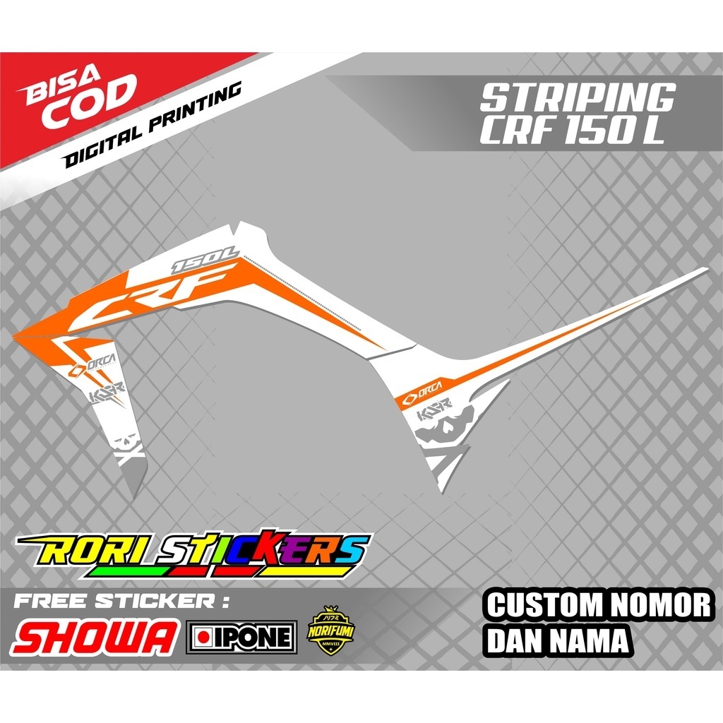 STRIPING VARIASI CRF 150 L / STIKER MOTOR CRF 150 L SUPERMOTO