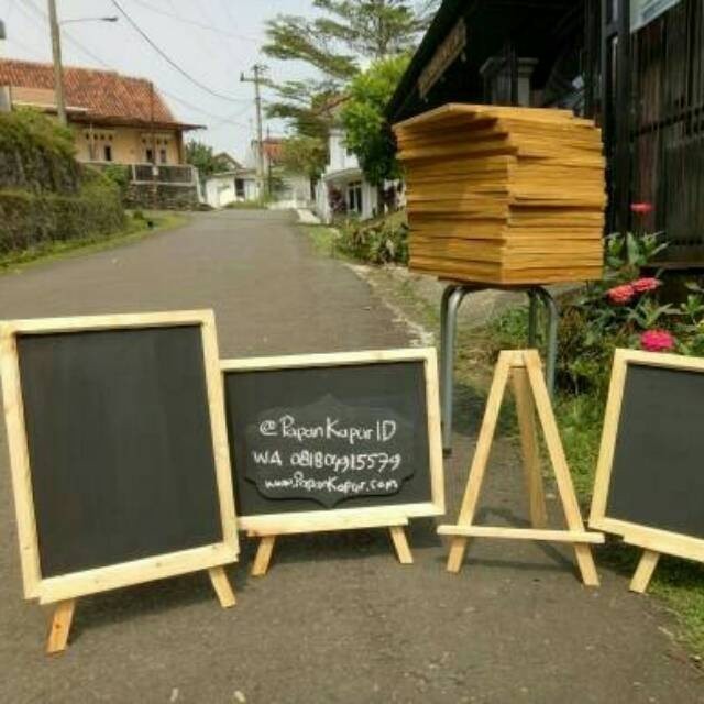 

Standing mini chalkboard 30x40cm papan tulis kapur blackboard / Jati Belanda