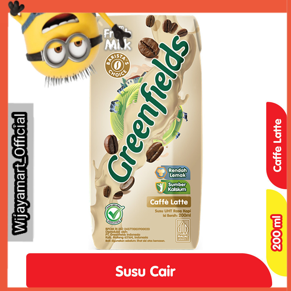 

Greenfields Susu UHT Rasa Caffe Latte Kotak 200 ml