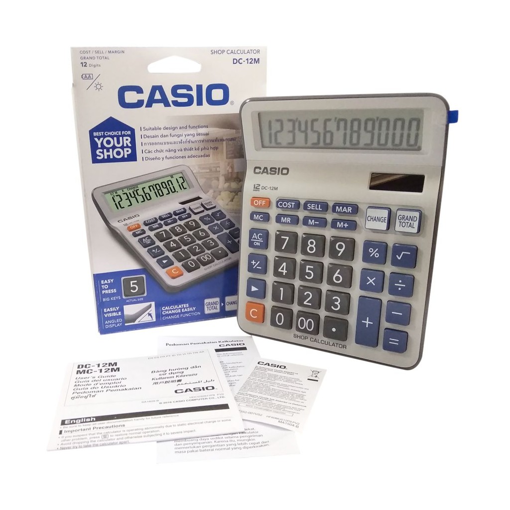 

Kalkulator CASIO SHOP 12 Digit DC-12M MC-12M Dekstop Kalkulator Orginal