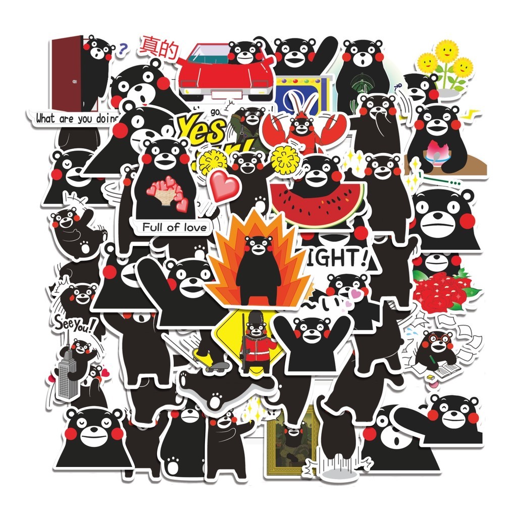 

COD 50 Pcs Stiker Kumamon Bear Lucu Anti Air Untuk Dekorasi Notebook Sepeda Skateboard Handphone