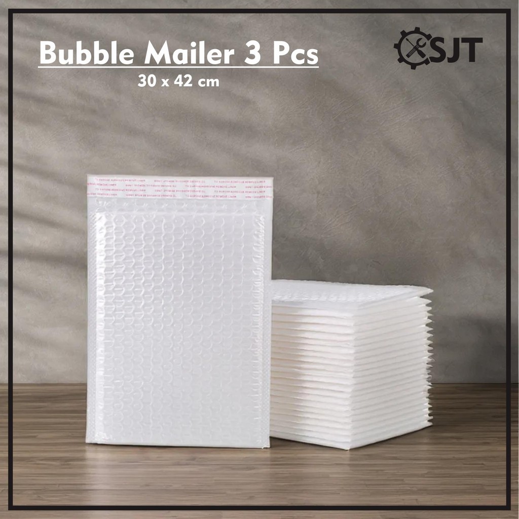 

SJT - 3 Pcs Kantong Plastik Bubble Mailer 30 x 42 cm Putih / Amplop Bubble Wrap Poly Mailer