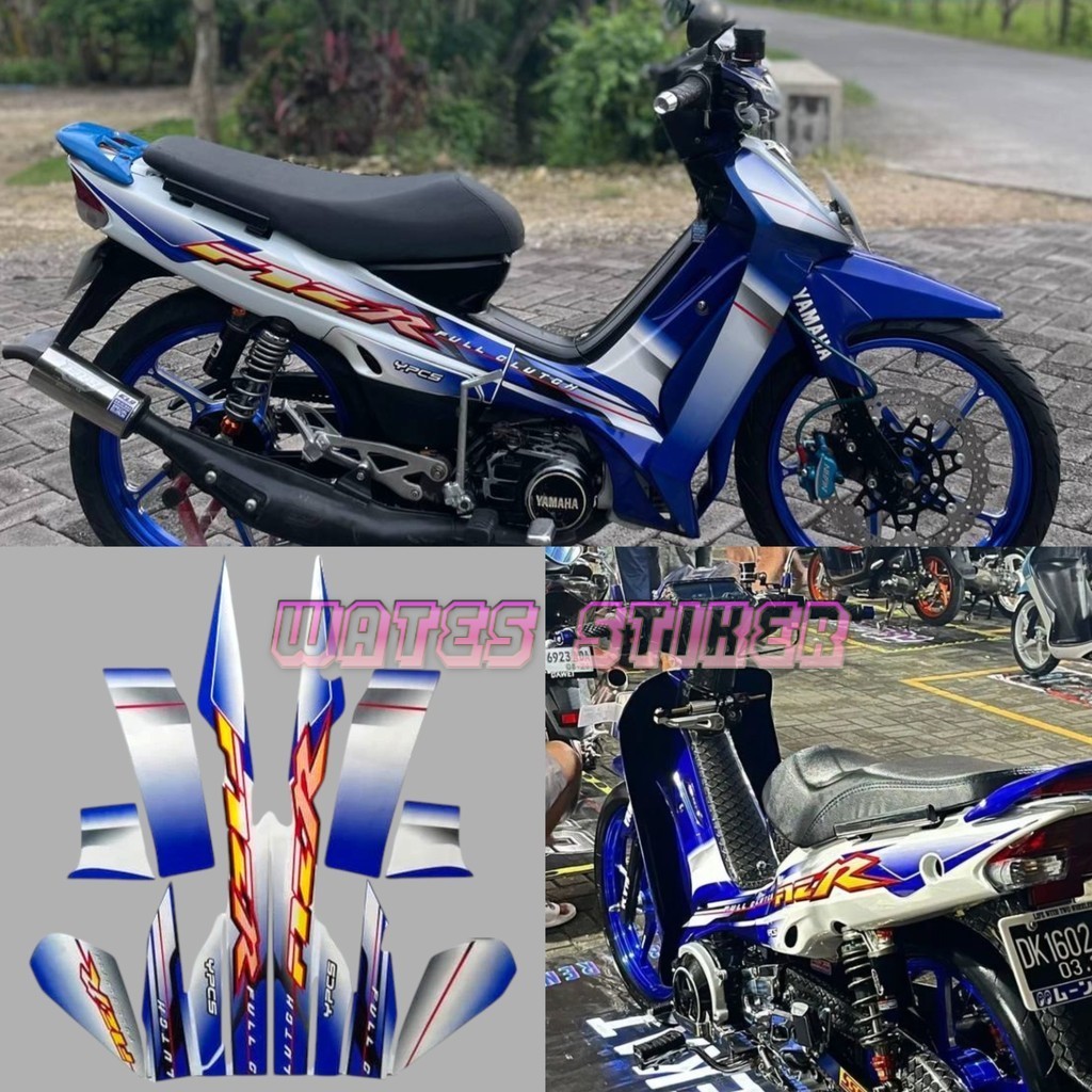 Striping Decal Polet Sticker yamaha fizr f1zr fiz r putih biru 2003 body standar berkualitas terbaik