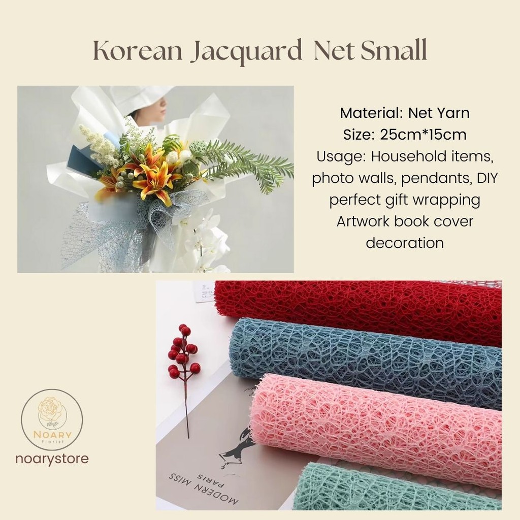 

KOREAN JACQUARD NET SMALL 25 x 15CM / CRAFT / KERTAS BUKET / CELLOPHANE