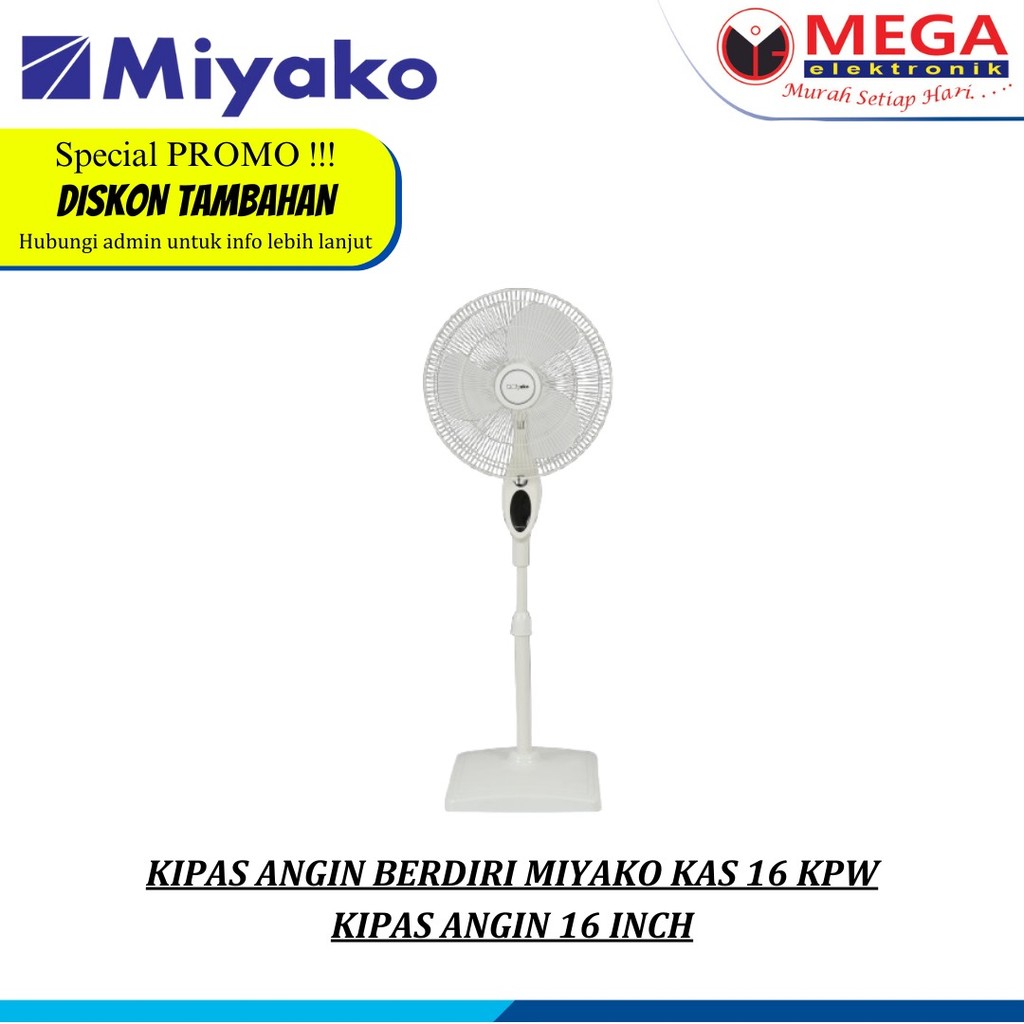 KIPAS ANGIN BERDIRI MIYAKO KAS 16 KPW KIPAS ANGIN 16 INCH