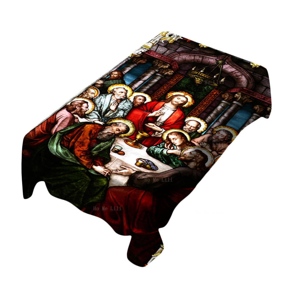 

Bible The Last Supper Christian Divine Belief Religion Tablecloth Dust Proof Wrinkle Resistant By Ho Me Lili Table Deco