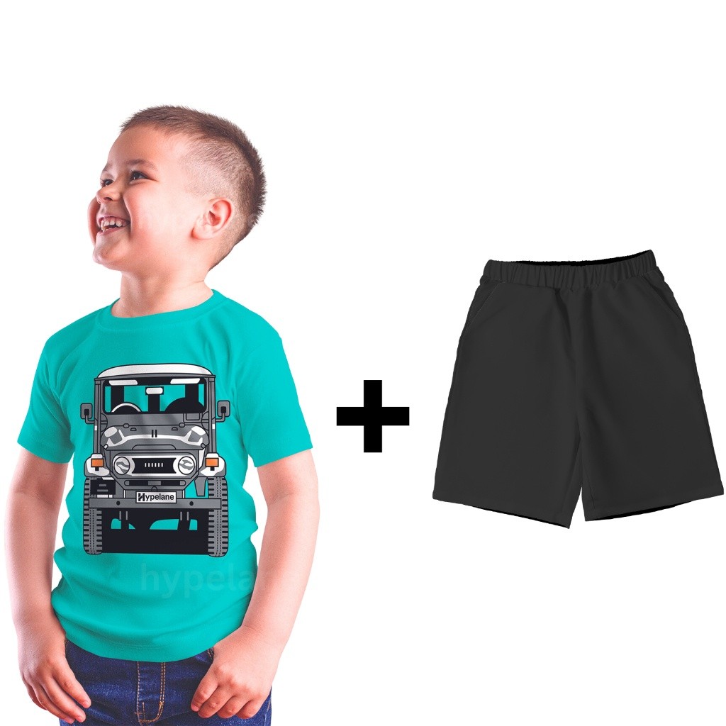 Baju Kaos Setelan Anak Laki Laki Distro Gambar Mobil Truk Oleng 1 - 10 Tahun