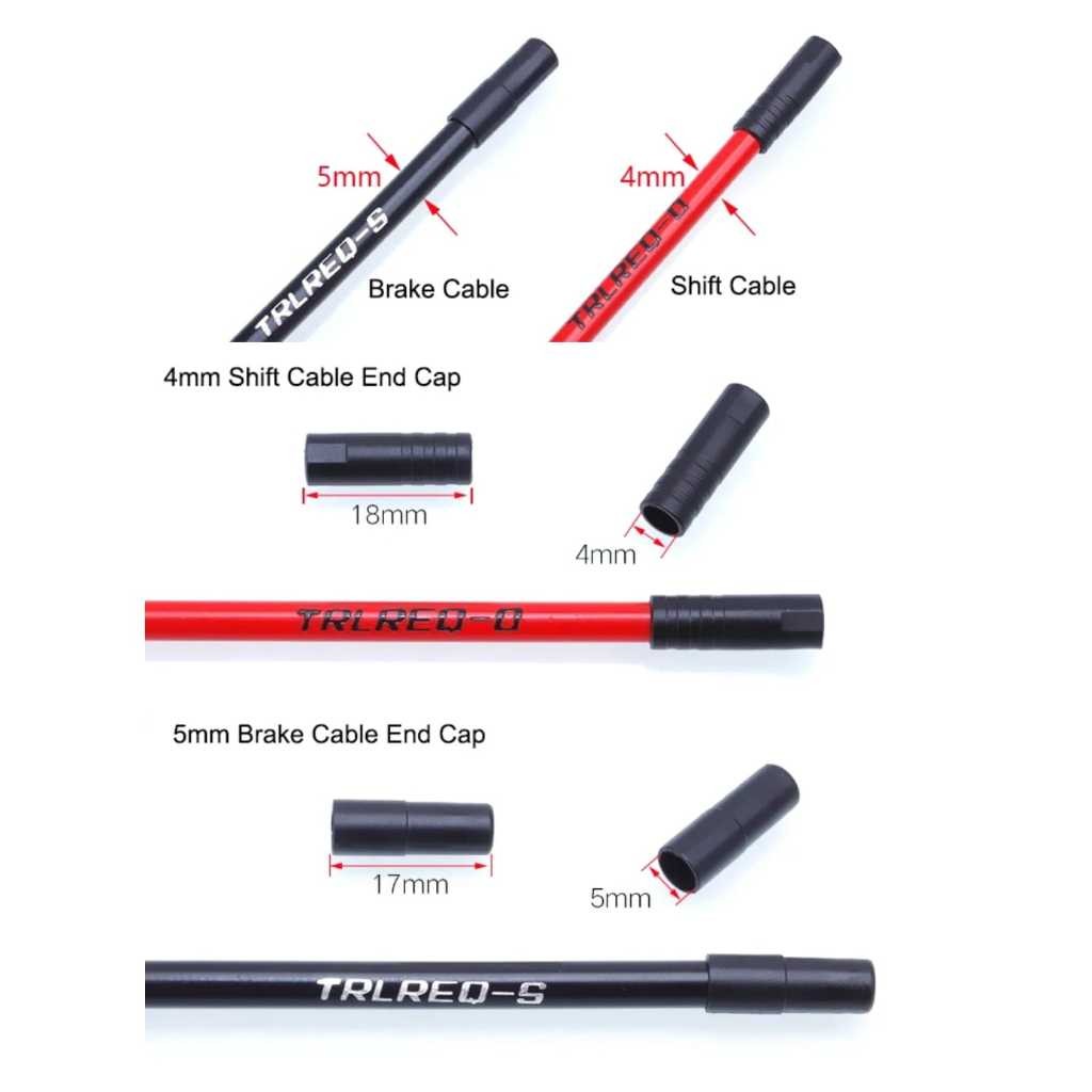 End Caps Cap Penutup Kabel Luar Outer Cable Sepeda Premium, Ukuran 4mm untuk Shifter dan 5mm untuk B