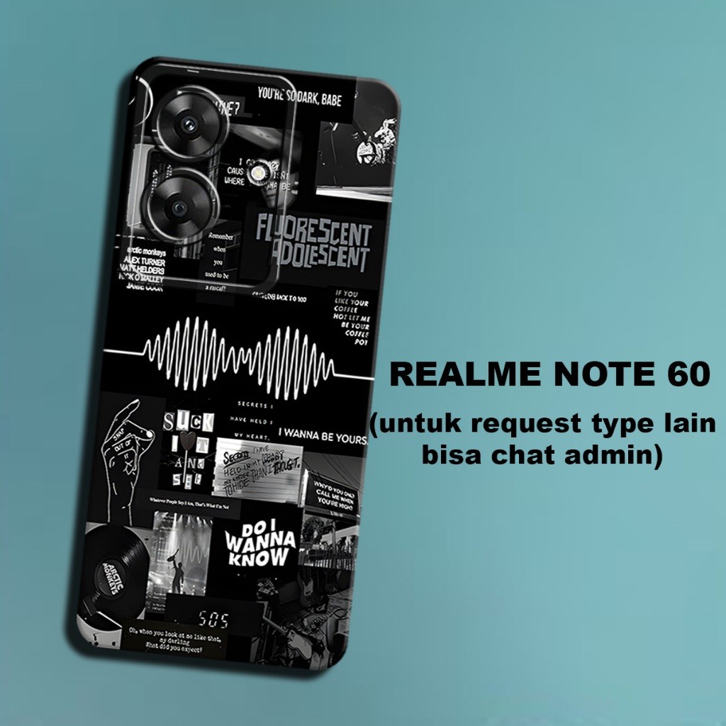 SKM26/ Softcase karet lentur untuk Realme note 60 2024/Motif  Aesthetic/case Realme note 60 terbaru 