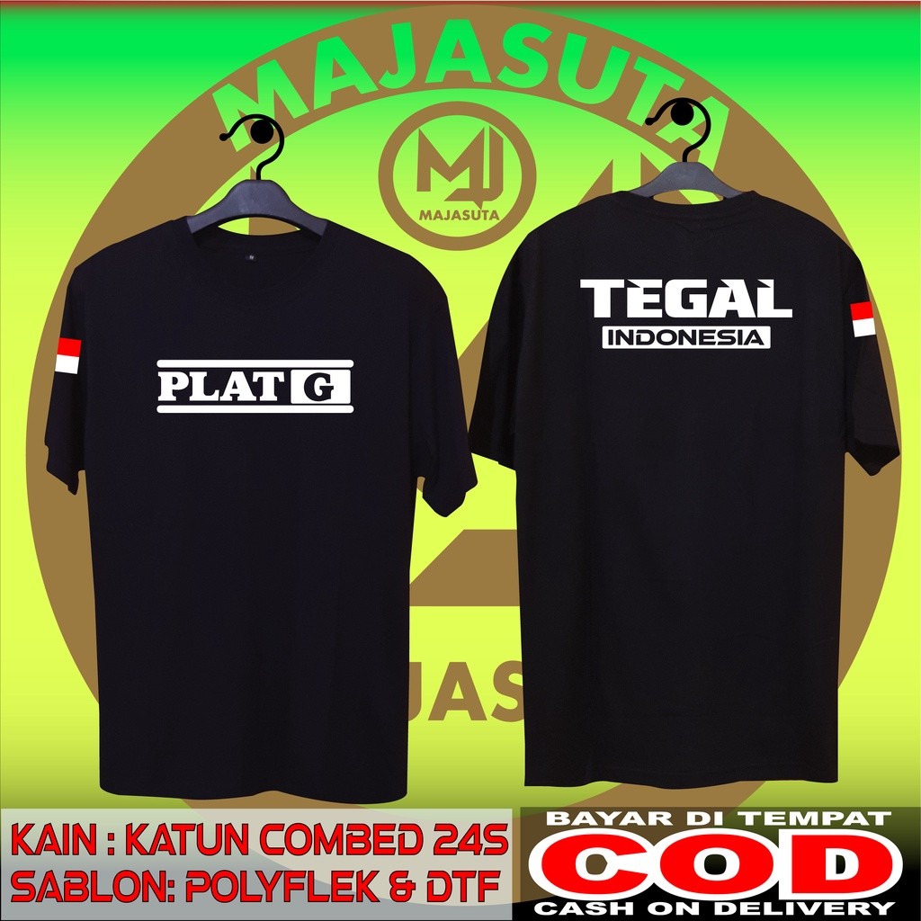 KAOS PLAT G TEGAL KINI DENGAN FONT BARU LEBIH KEREN//KATUN COMBED 24S BISA COD//KAOS DISTRO//KAOS KO