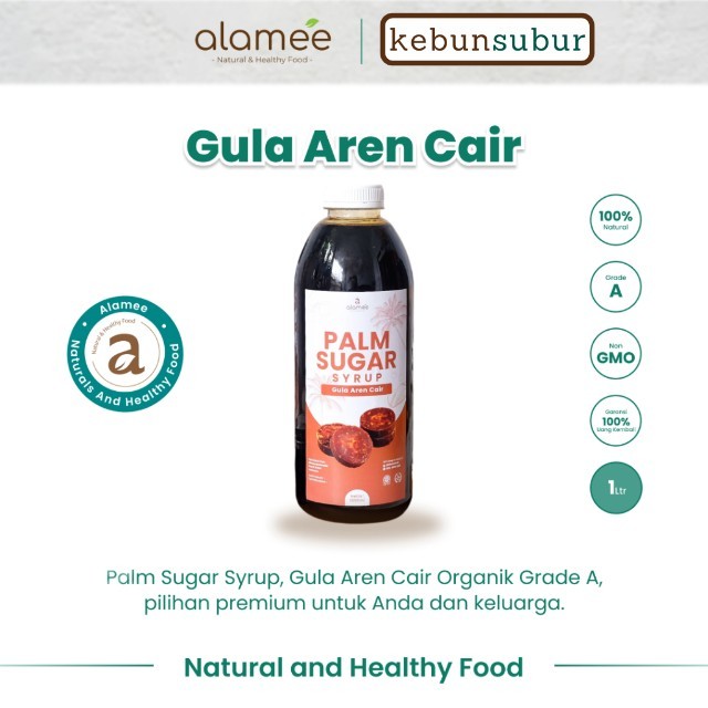 

ALAMEE Gula Aren Cair 1000ml Organik Syrup Palm Sugar Liquid Organic Brown Sirup Natural 1 Liter Kebunsubur