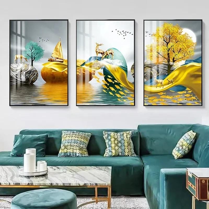 

3643012Digital oil painting living room decorative painting sofa background wall hanging painting