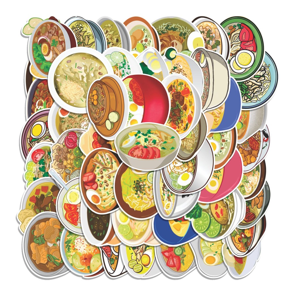 

COD 50 Pcs Stiker SOTO CARTOON Lucu Anti Air Untuk Dekorasi Notebook Sepeda Skateboard Handphone