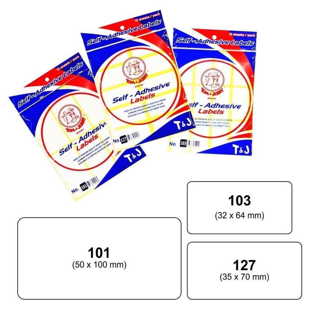 

Kertas Label Undangan Tom & Jerry Stiker Label Putih