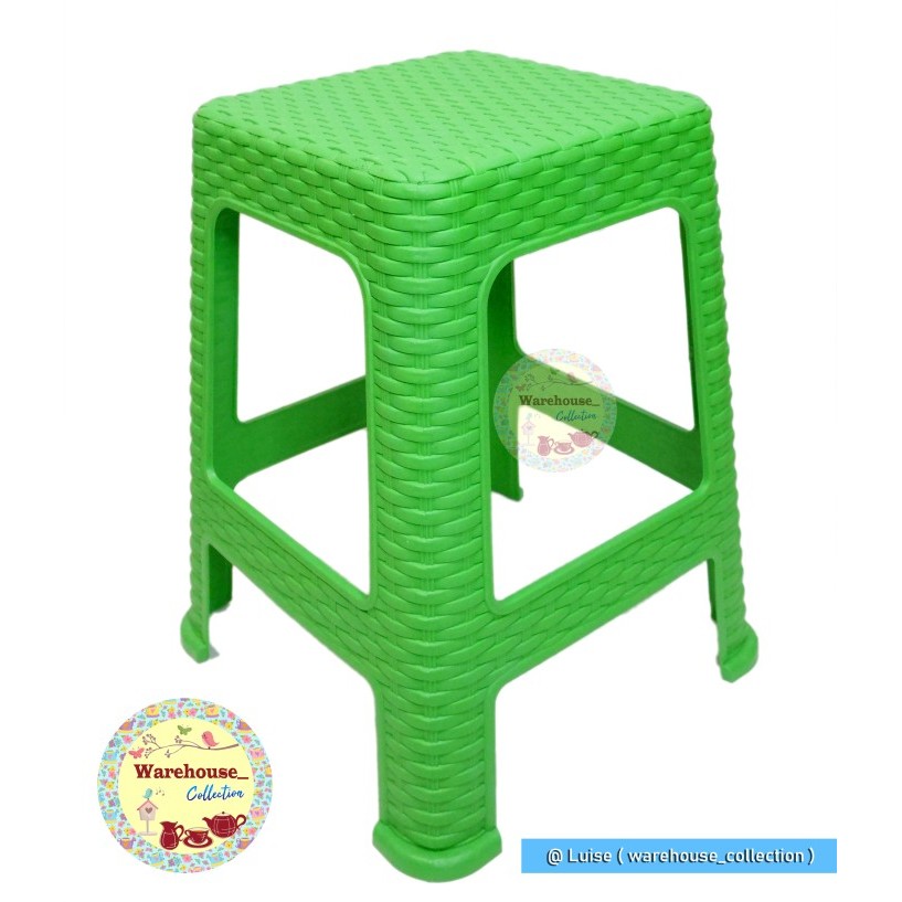 *COD* Kursi Bakso Anyam Rotan rajawali KBR003 l KURSI PLASTIK TINGGI  Hijau