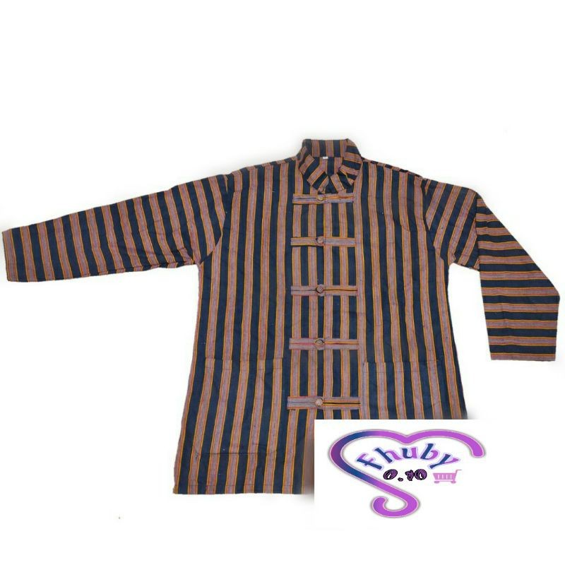 Surjan Lurik Shanghai Koko / Surjan Lurik Kerah Kancing Sanghai / Surjan Lurik Desa Lurik