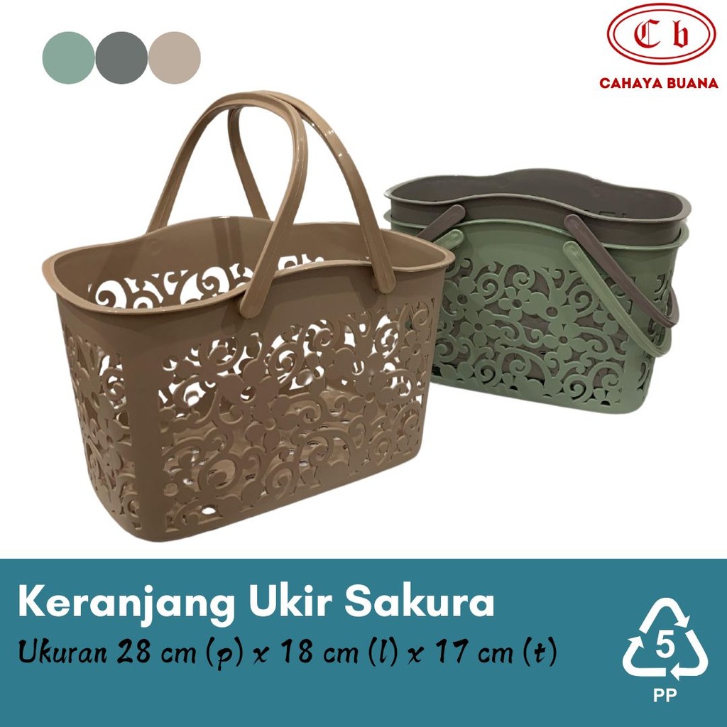 KERANJANG SAKURA UKIR MONO SERBAGUNA/ KERANJANG PLASTIK ERIKO