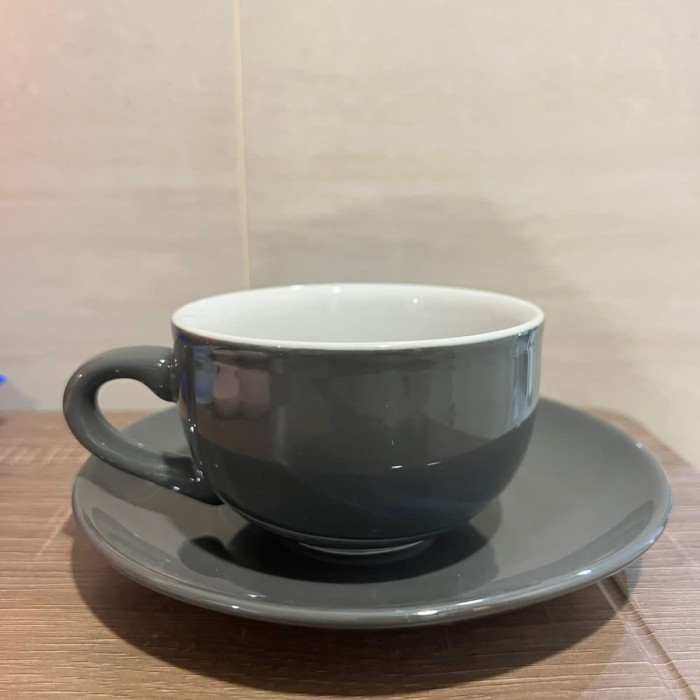 Gelas kopi keramik cappucino 250ml Latte - cangkir cup espresso cafe - Pink
