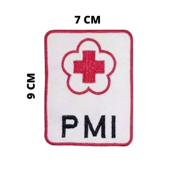Bordir (BISA COD) 1 Set Atribut Badge Logo PMI PMR Bordir Bed Bet Patch Mula Madya Wira Korps Sukare
