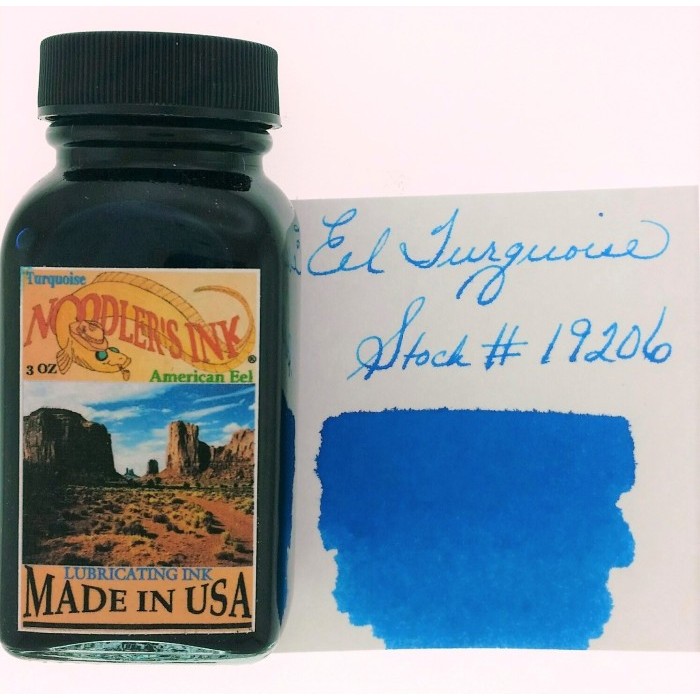 

NOODLERS Fountain Pen Ink 3oz Standard (1)/Tinta - Eel Turquoise, Repack 10ml