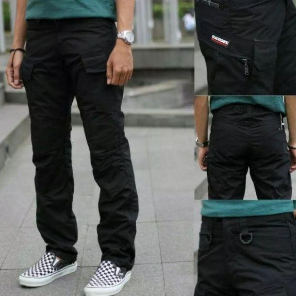 Celana Panjang Pria Gunung Modern Coklat Pramuka Pdl Cargo Tactical - Hitam, 28 BS