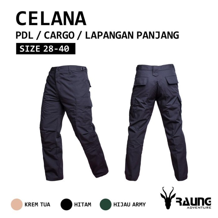TSG Raung Adventure - Celana Pdl Panjang Ukuran 28 - 40 Bahan Ripstok - Hitam, 38 BS