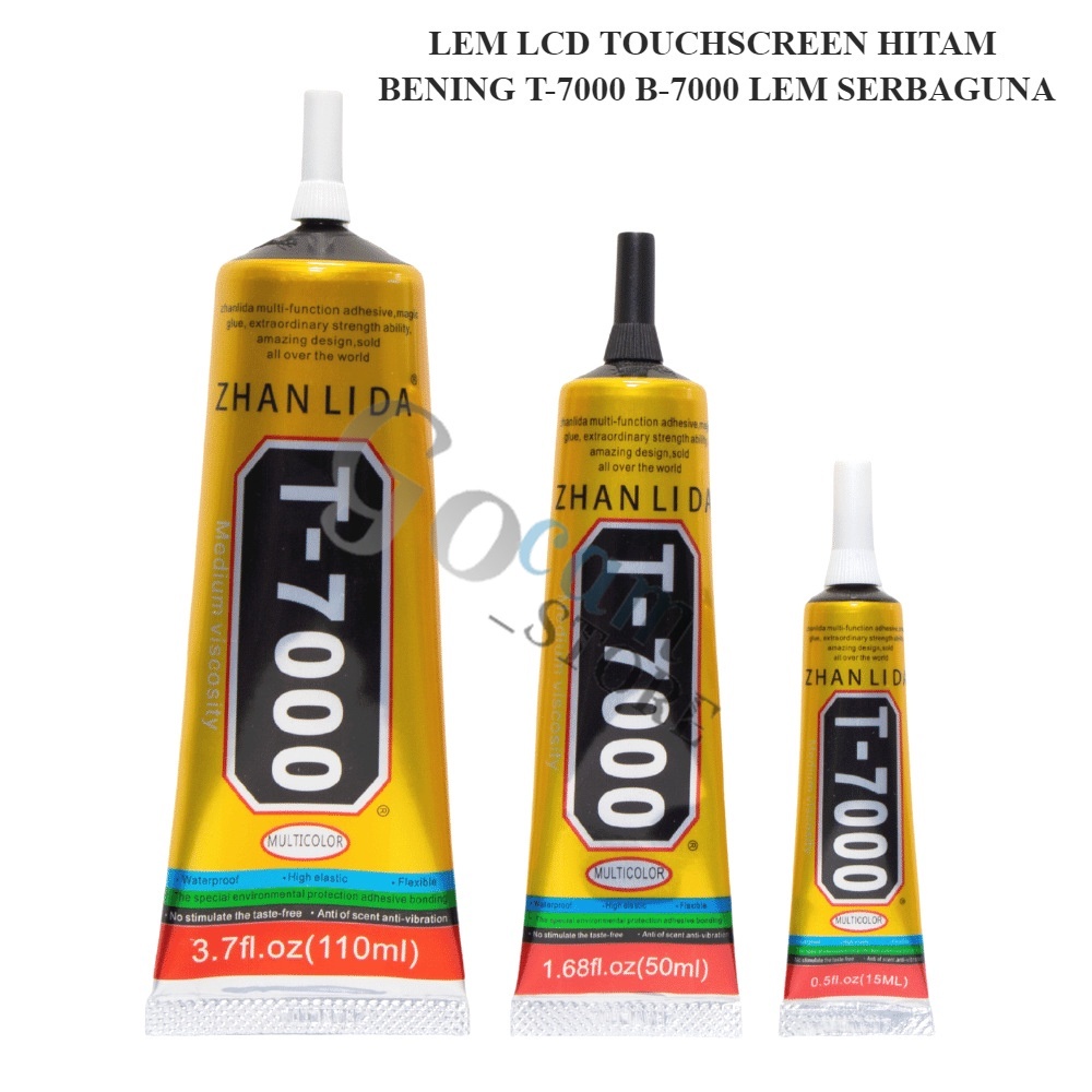 LEM LCD TOUCHSCREEN HITAM & BENING T-7000 B-7000 LEM SERBAGUNA