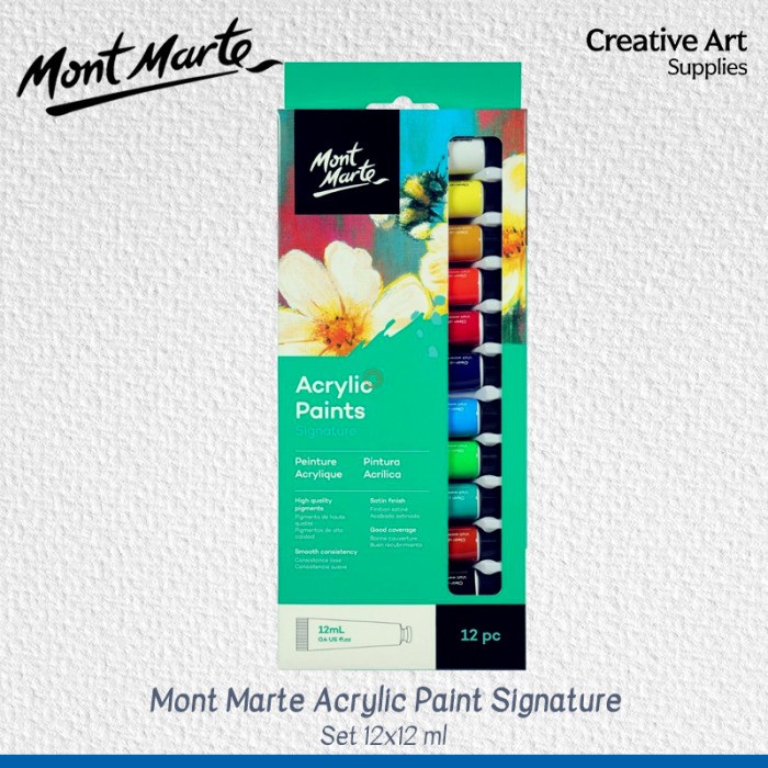 

[LK-0528] Cat Akrilik Set 12 acrylic Mont Marte Paint 12pcs x 12ml