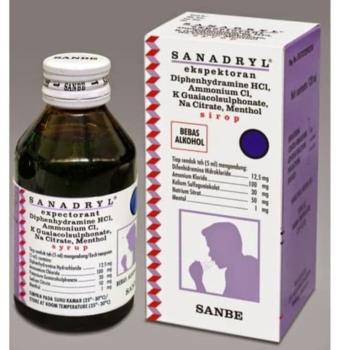 Sanadryl Expectorant Sirup 120 ml/Sirup Obat Batuk berdahak